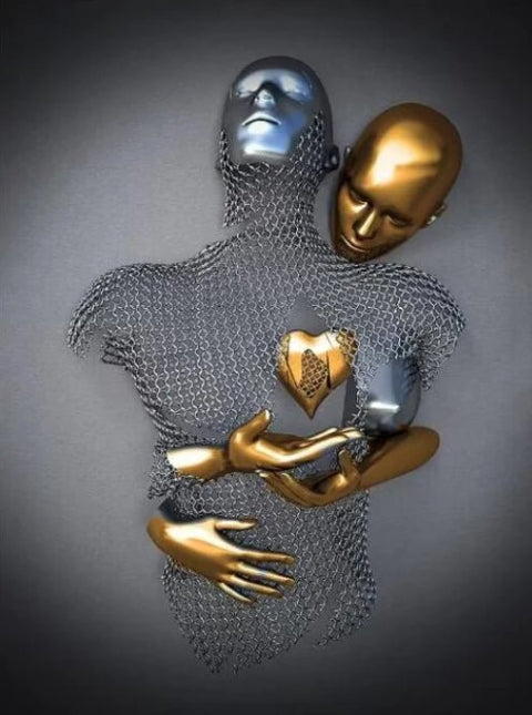 DECORATION-MURALE-SALON-TENDANCE-COUPLE-COEUR-DOREE