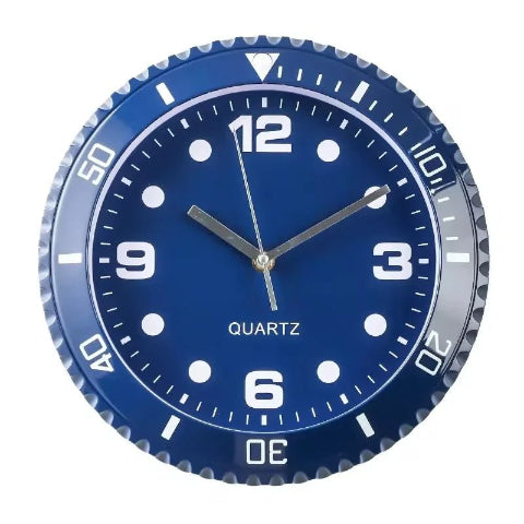Horloge murale luxe tout bleu