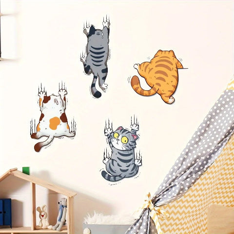 autocollant-mural-chats-blanc