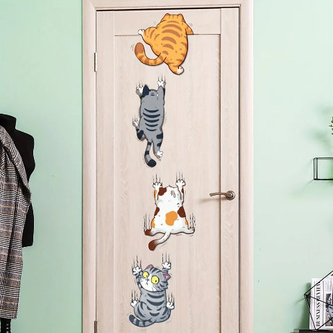 autocollant-mural-chats-porte