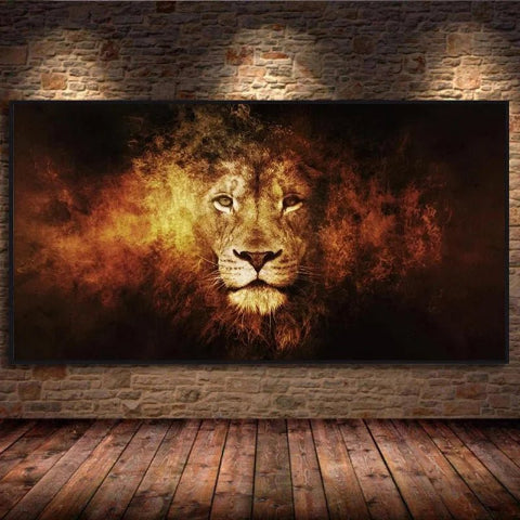 decoration-murale-lion-flamme