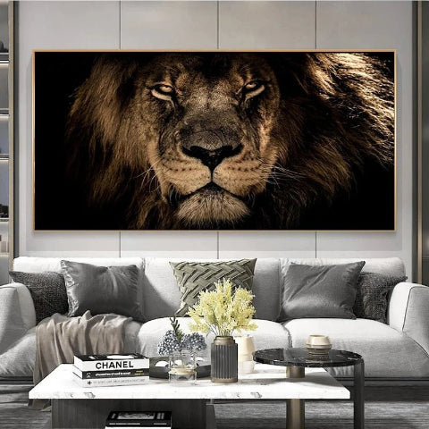 decoration-murale-lion-salon