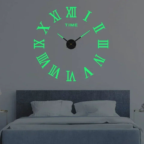 horloge-murale-chiffre-romain-vert