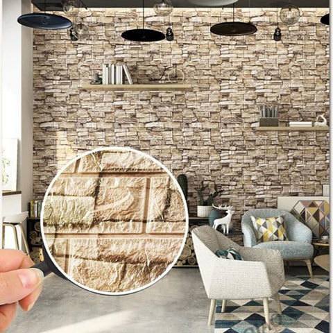 AUTOCOLLANT-MURAL-IMITATION-BRIQUE-BEIGE
