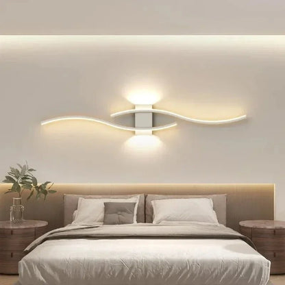 Applique murale LED design courbe chambre blanc