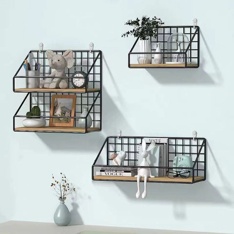 Etagere-murale-polyvalente-horloge
