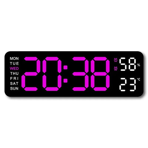 HORLOGE-MURALE-ORIGINALE-LUMINEUSE-ROSE