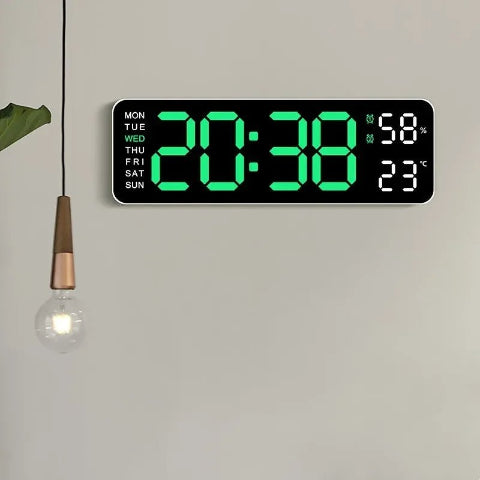 HORLOGE-MURALE-ORIGINALE-LUMINEUSE-VERT