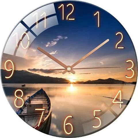 Horloge murale luxe paysage