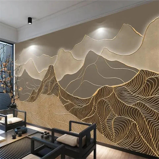 Décoration Murale - ArtisticWallpaper™ - Vagues Montagnes