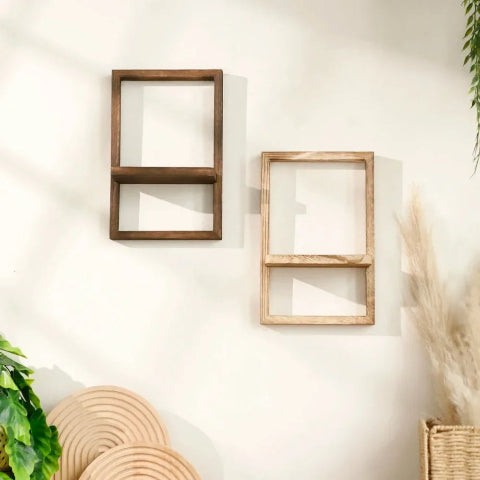etagere-murale-bois-cadre-plante