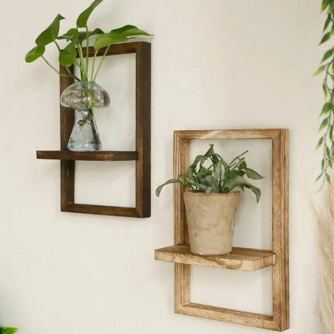 etagere-murale-bois-cadre-pot