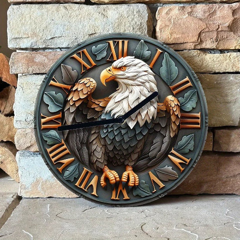horloge-murale-aigle-tete-blanche-mur