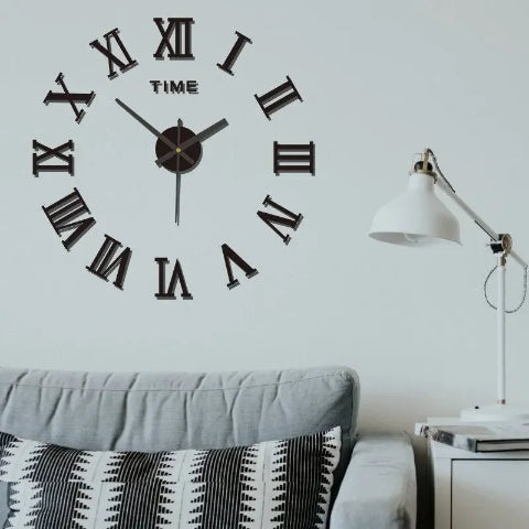 horloge-murale-chiffre-romain-noir-lampe