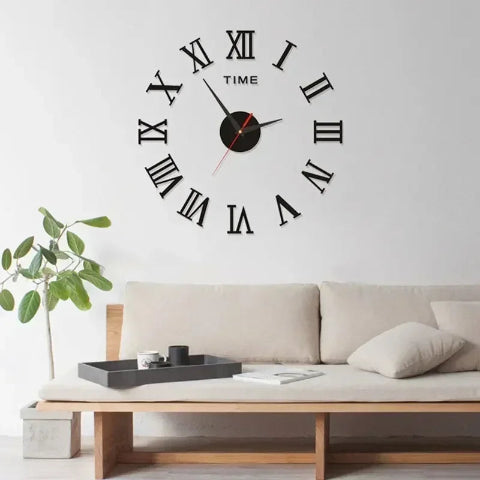 horloge-murale-chiffre-romain-noir-plante
