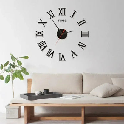 horloge-murale-chiffre-romain-noir-plante