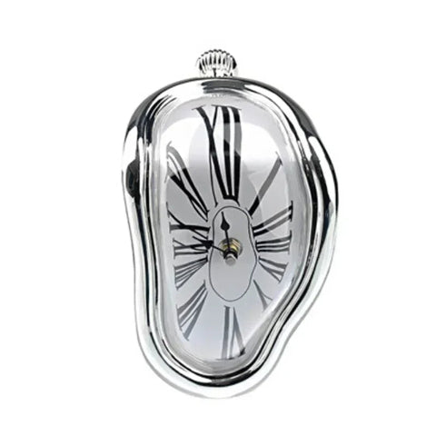 horloge-murale-deforme-fondante-argent