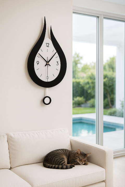 horloge-murale-originale-goutte-eau-chat