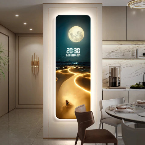 horloge-murale-peinture-ondulee-chaise