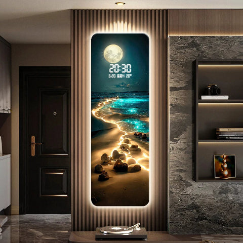 horloge-murale-peinture-ondulee-salon